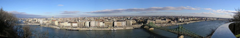 Budapest Stadtbesichtigung, Stadtrundfahrt - Panorama Budapest - Aussicht vom Gellertberg